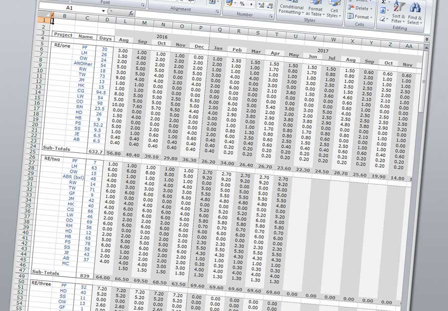 Excel spreadsheets image